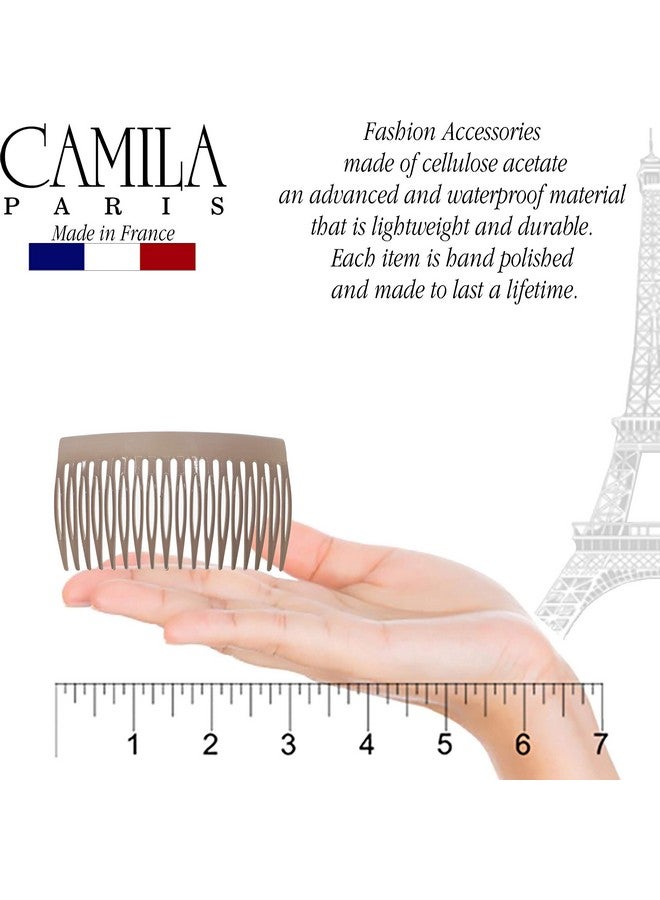 Camila Paris CP2947 French Hair Side Comb, Small, Rounded Nude, French Twist Hair Combs Decorative, Strong Hold Hair Clips for Women Bun Chignon Up-Do Styling Girls Hair Accessories, Made in France - Image 3