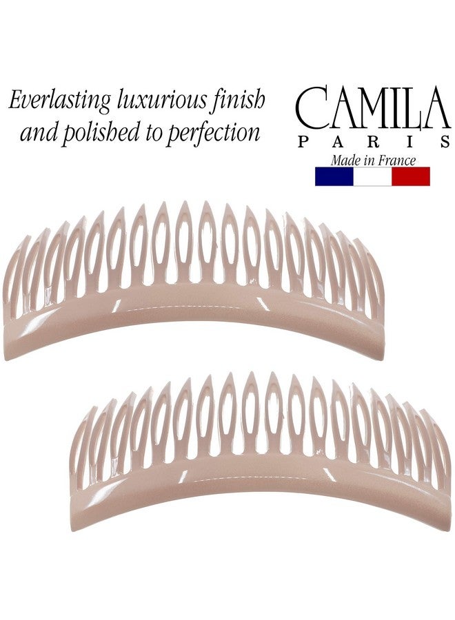 Camila Paris CP2947 French Hair Side Comb, Small, Rounded Nude, French Twist Hair Combs Decorative, Strong Hold Hair Clips for Women Bun Chignon Up-Do Styling Girls Hair Accessories, Made in France - Image 4