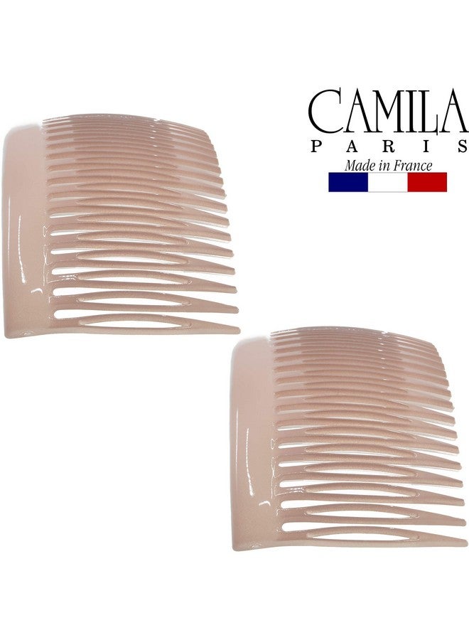 Camila Paris CP2947 French Hair Side Comb, Small, Rounded Nude, French Twist Hair Combs Decorative, Strong Hold Hair Clips for Women Bun Chignon Up-Do Styling Girls Hair Accessories, Made in France - Image 2