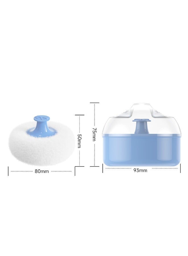 Baby Powder Puff With Container, Empty Loose Powder Box Set, Large Soft Puff For Infant & Sensitive Skin (Green) - Image 4