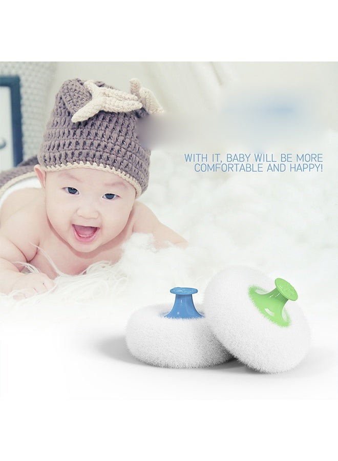 Baby Powder Puff With Container, Empty Loose Powder Box Set, Large Soft Puff For Infant & Sensitive Skin (Green) - Image 3
