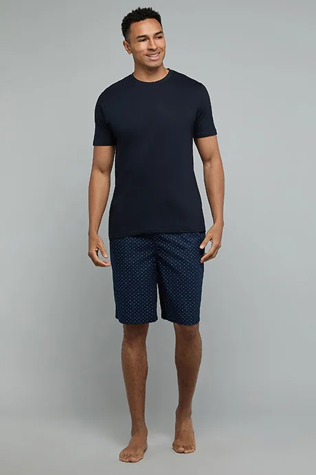 R&b Patterned Lounge Shorts with Drawstring Waist