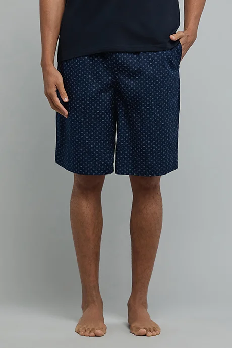 R&b Patterned Lounge Shorts with Drawstring Waist