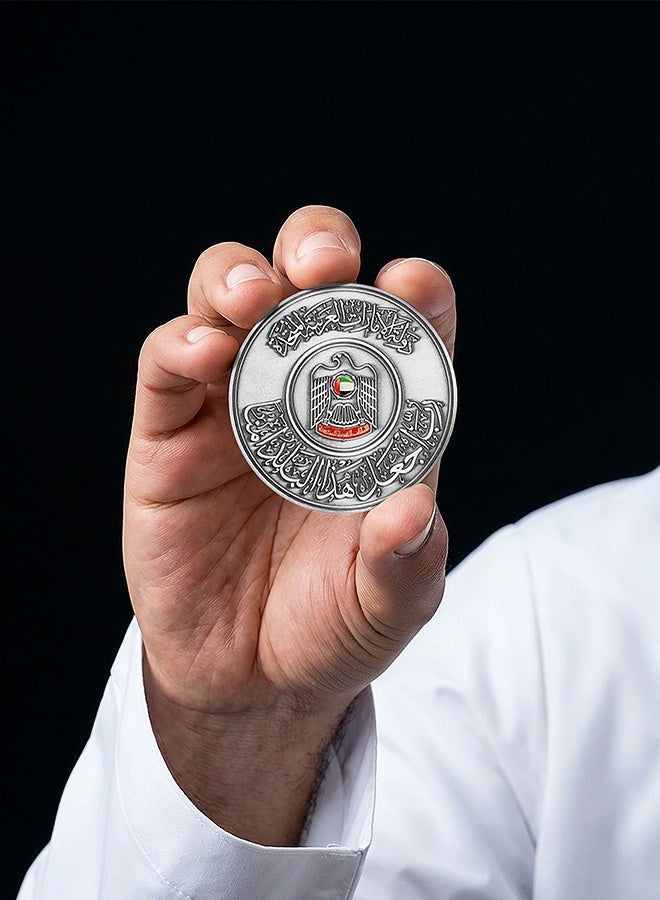 Rovatti Silver UAE Coin with Fighter Jet Print - Image 3
