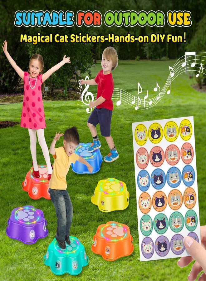 Treeroot 6Pcs Light up Stepping Stones for Kids, Non-Slip Musical Stepping Stones for Kids, Sensory Toys for Toddlers 3-5, Indoor & Outdoor Toy for Kid, Balance & Coordination Skills - Image 5