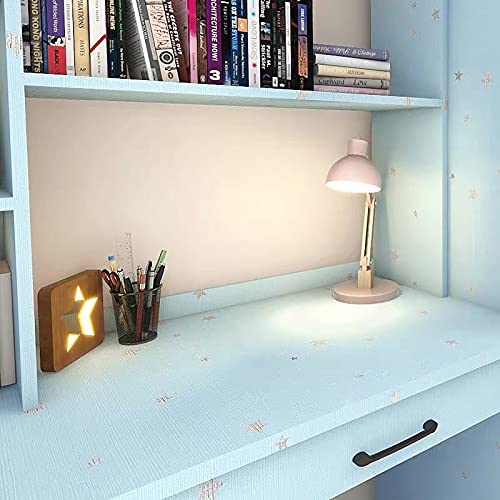 wolpin Wall Stickers Wallpaper Living Room Hall (45 x 300 cm) Self Adhesive Blue Textured Stars Modern Pattern, Kids Room Decoration, Blue - Image 5