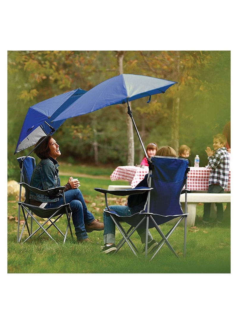 كرسي ترفيهي خارجي كبير قابل للطي وكرسي صيد محمول قابل للطي مع مظلة شمسية قابلة للإزالة - Image 4