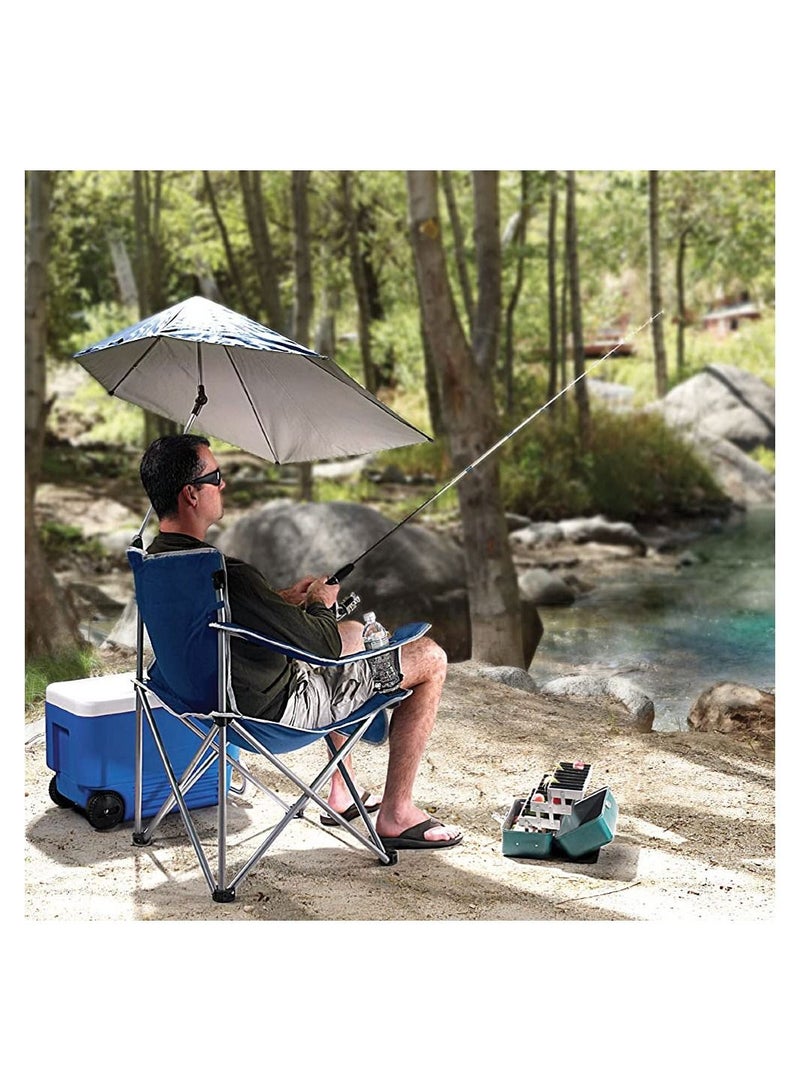 كرسي ترفيهي خارجي كبير قابل للطي وكرسي صيد محمول قابل للطي مع مظلة شمسية قابلة للإزالة - Image 5