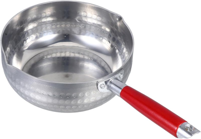 Milk Warming Pot with Wooden Handle 20cm Small Saucepan Dual Spout Butter Warmer for Melting Chocolate and Heating Milk Cooking and Baking Kitchen Tool - Image 1