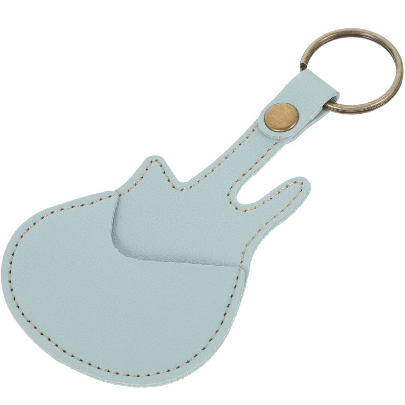PU Leather Guitar Picks Case Guitar Picks Holder Portable Guitar Case with Key Chain - Image 4