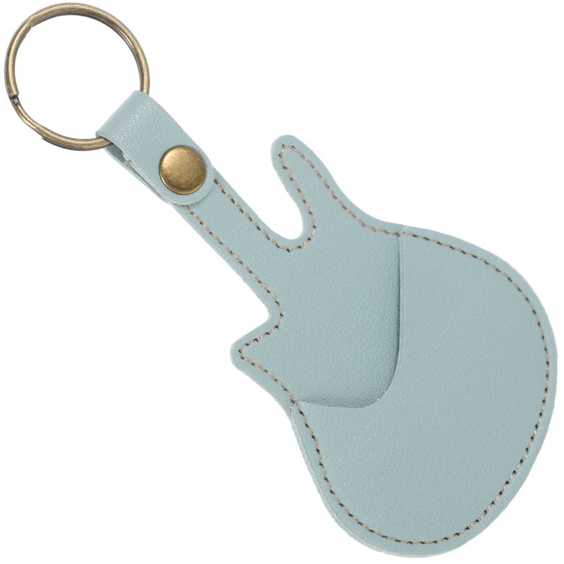 PU Leather Guitar Picks Case Guitar Picks Holder Portable Guitar Case with Key Chain - Image 1