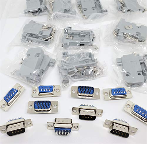 Connectors Pro Pc Accessories - Connectors Pro 10 Sets Solder Type DB9 Male and Plastic Hoods, D-Sub Connector + Hoods, 20-Pack (10 DB9 Males + 10 Hoods) - Image 3
