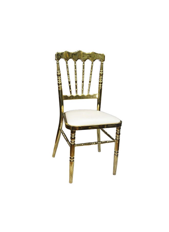 JILPHAR FURNITURE Premium Dining Chair Gold And White  - Image 2