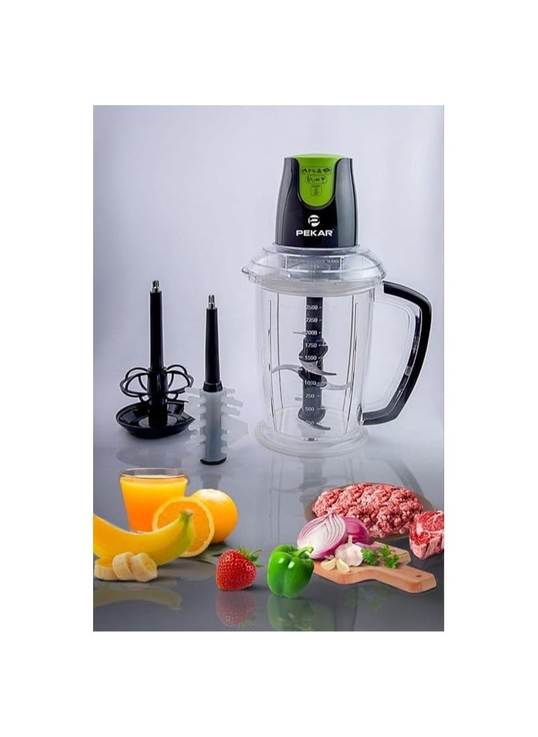 PEKAR Meat chopper two speeds 2.5 liters 1000 watts,  garlic peeler  - Image 1