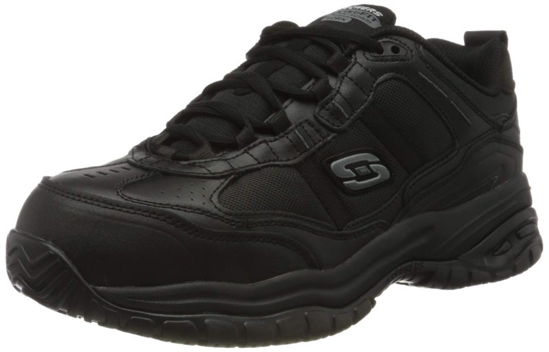 SKECHERS Skechers Men's Soft Stride Grinnel M Industrial Shoe, Black Leather Black Mesh, 47.5 EU - Image 1