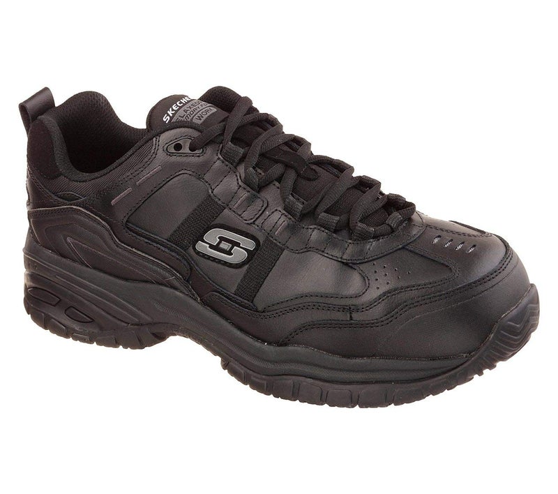 SKECHERS Skechers Men's Soft Stride Grinnel M Industrial Shoe, Black Leather Black Mesh, 47.5 EU - Image 2