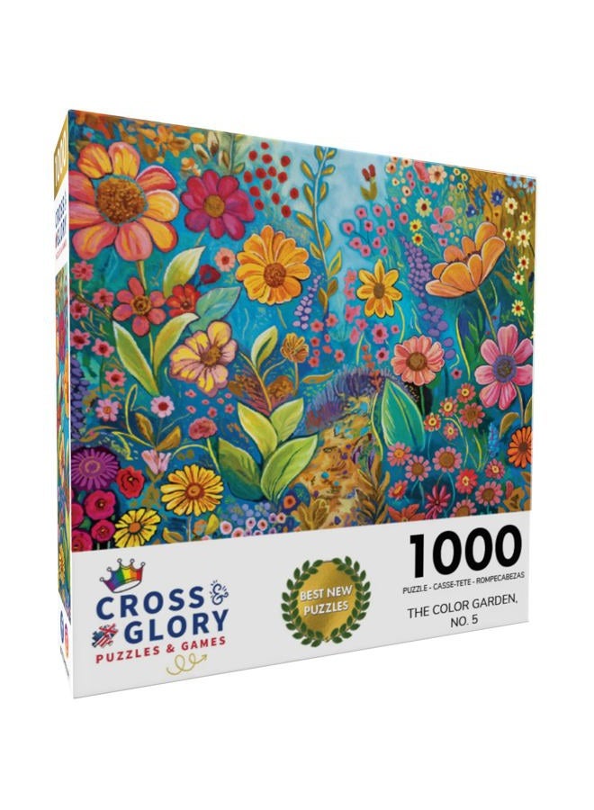 Cross & Glory The Color Garden, No. 5-1000 Piece Jigsaw Puzzle for Adults | Modern Abstract Floral Art Puzzle | Premium Quality | 20x27 Inches - Image 2