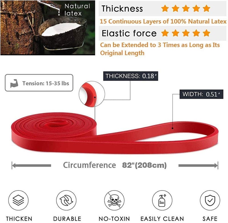 FASHNEX Rubber Exercise Resistance Loop Band for Men and Women (Light Resistance) - Image 5