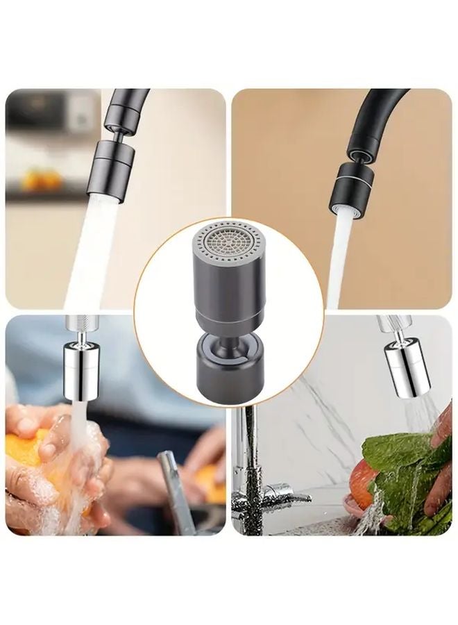 هوادة صنبور بزاوية واسعة 80 درجة ذات وظيفة مزدوجة مع 8 ملحقات باللون الرمادي البنادق - Image 5