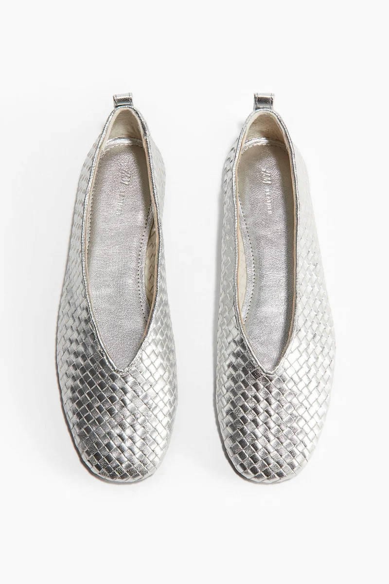 H&M Braided leather ballet pumps