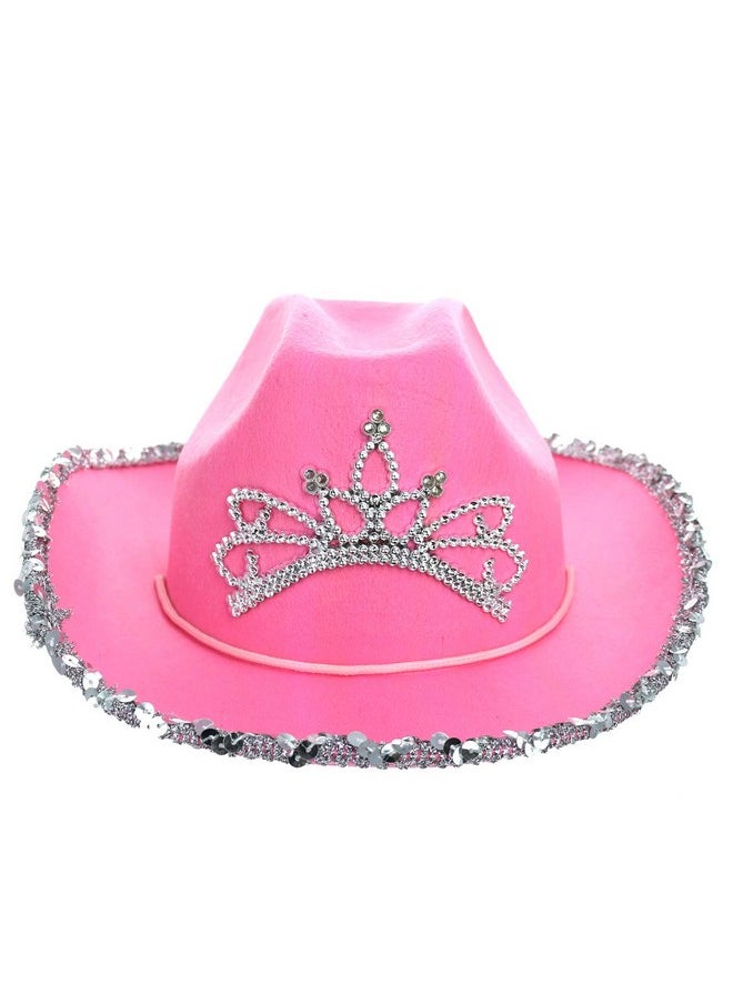 GiftExpress GiftExpress CHILD LED Blinking Pink Tiara Cowgirl hat Light Up Cowboy Hat - CHILD SIZE  - Image 2