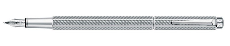 Caran d'Ache Ecridor Cubrik Silver Plated Rhodium Coated Medium Nib Fountain Pen - Image 4