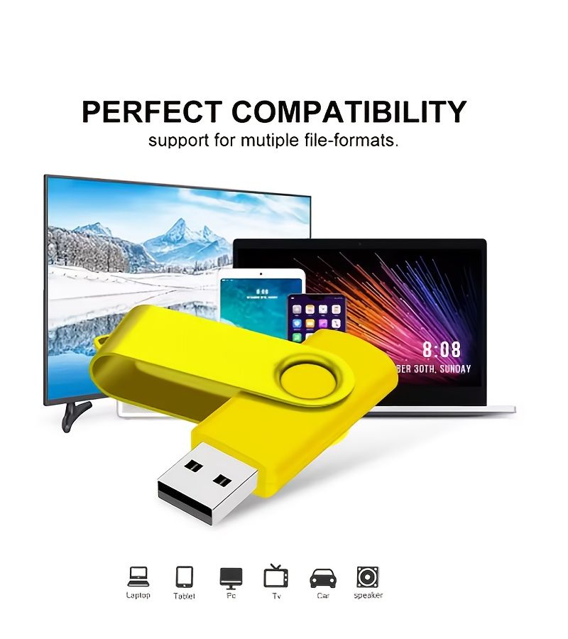 ذاكرة فلاش USB سعة 32 جيجابايت معدنية دوارة عالية السرعة مكونة من 9 قطع مع سلسلة مفاتيح مجانية، تخزين خارجي محمول كهدية تجارية - Image 1