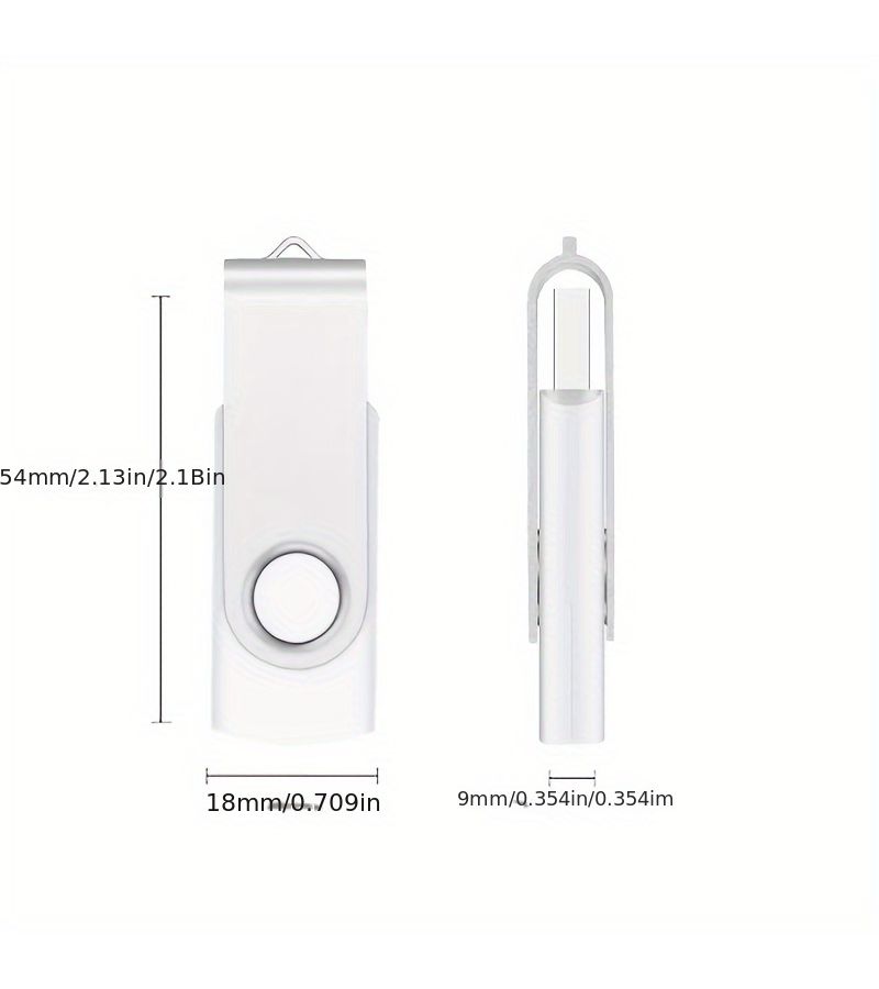 ذاكرة فلاش USB سعة 32 جيجابايت معدنية دوارة عالية السرعة مكونة من 9 قطع مع سلسلة مفاتيح مجانية، تخزين خارجي محمول كهدية تجارية - Image 3