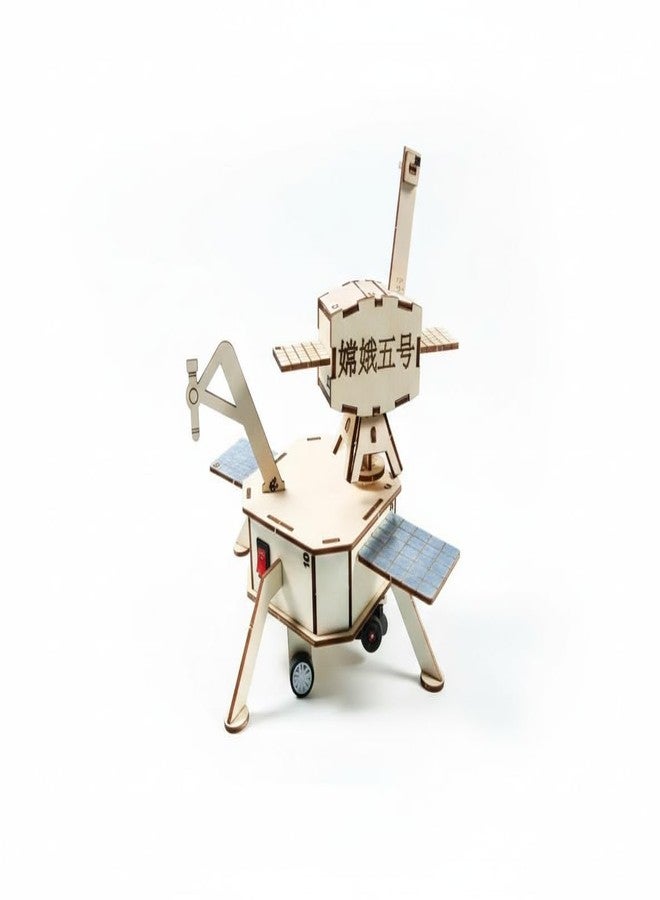DREWIT STAR DIY Wooden Model Kit - 3D STEAM Building Toy for Kids and Adults, Solar Powered Space Exploration Puzzle, Educational Science Experiment Craft Kit, Moon Lander Replica(Chang'e 5 Probe) - Image 1