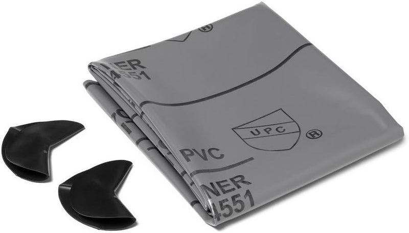 Oatey 41620 5' x 6' PVC Shower Pan Liner Kit with Dam Corners, 40 mil, Gray - Image 1