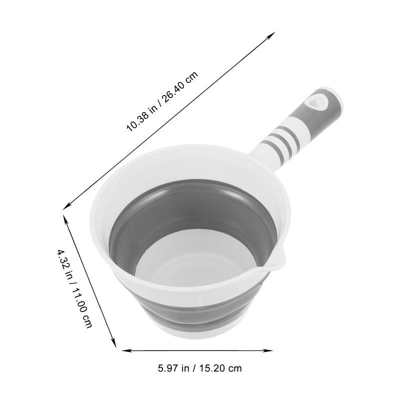 Foldable Collapsible Water Ladle Scoop for Kitchen Bath Garden Travel Gray - Image 3