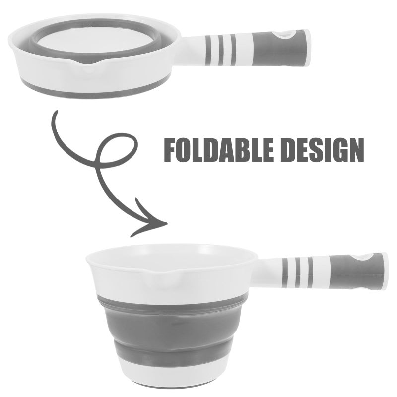 Foldable Collapsible Water Ladle Scoop for Kitchen Bath Garden Travel Gray - Image 4