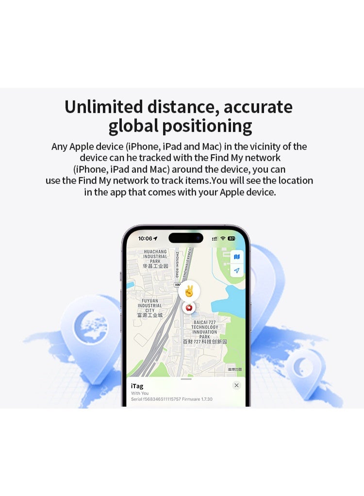 Smart Bluetooth Tracker with Silicone Case, Key Finder Anti-Loss Device Compatible with Apple Find My App, Works with iOS – Black (1 Pack)