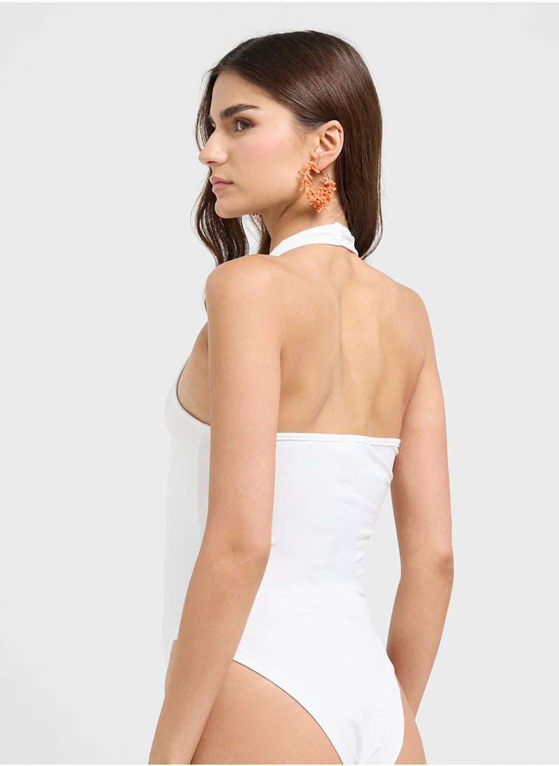 Ginger - Halter Neck High-Leg Swimsuit - Image 1
