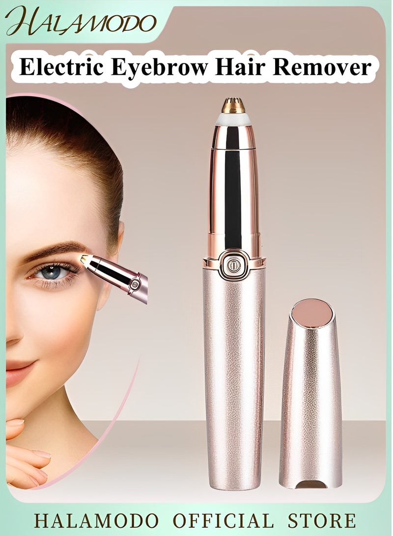 HALAMODO Eyebrow Hair Remover Electric Razor with LED Light Eyebrow Facial Trimmer 2 in1 Rechargeable Facial Hair Removal and Eyebrow Shaver for Instant and Painless Hair Removal - Image 1