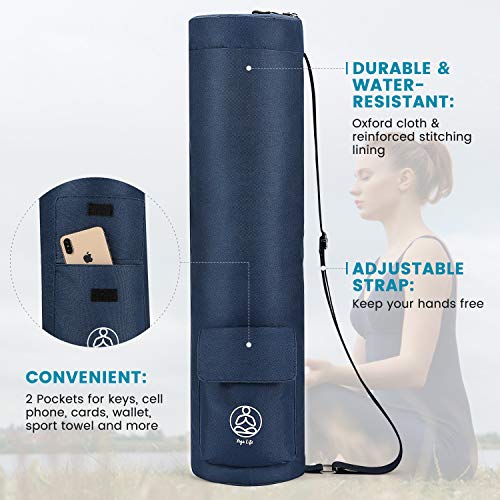 Gonex Yoga Mat Bag, Yoga Mat Carrier Full-Zip Exercise Yoga Mat Carry Bag for Women Men with 2 Multi-Functional Storage Cargo Pockets Extra Wide Adjustable Shoulder Strap - Image 2