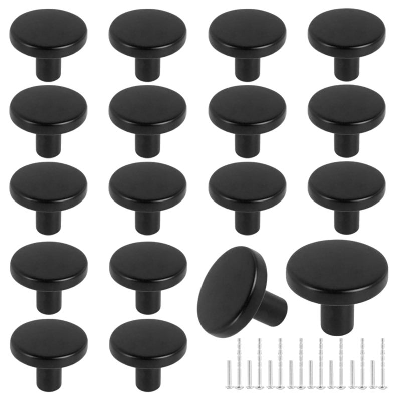 Romeda 12 Piece Drawer Knobs, Black Cabinet Knobs with Screw, 30mm Drawer Pulls for Dresser, Kitchen, and Cabinet Drawers - Image 1
