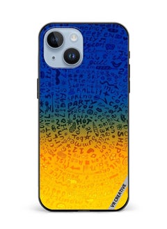 Protective Case Cover For Apple iPhone 15 Words Mixture Design Multicolour