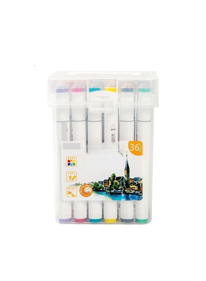 Double-Headed Soft Oily Marker Set – 36 Vibrant Colors - Image 1