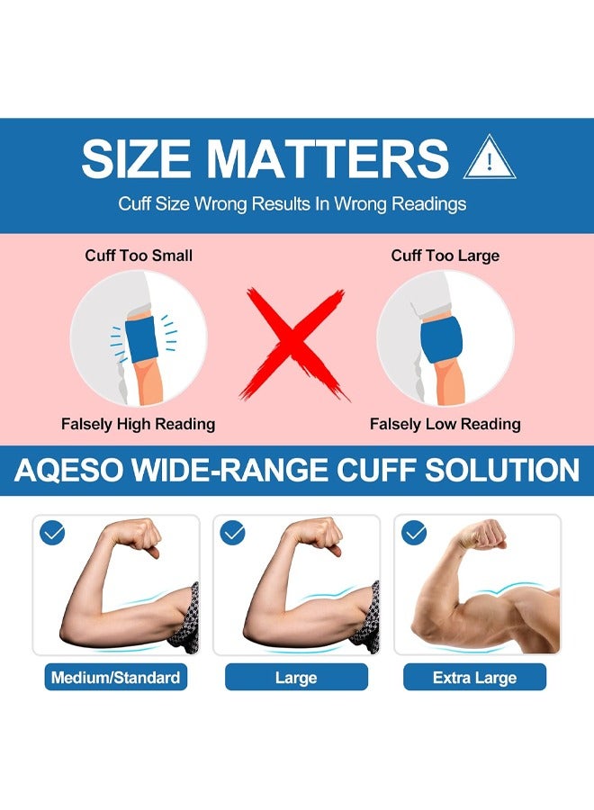 Blue Large Blood Pressure Cuff,  (22-52CM) BP Cuff Compatible, Replacement Cuff for Adult Big Arms，1Connectors （4.6mm), Cuffs Only - Image 4