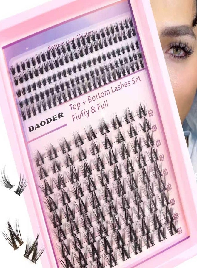 DAODER Manga Lash Clusters with Bottom Lashes Natural Eyelash Clusters with Spikes 10-16mm D Curl Spiky Bottom Eyelashes 5-7mm DIY Lash Extensions At Home - Image 1