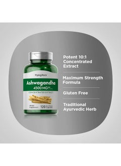 Piping Rock Ashwagandha Capsules 4500Mg ; 120 Count ; Concentrated Root Extract ; With Black Pepper ; Herbal Supplement ; Nongmo Gluten Free  - Image 3