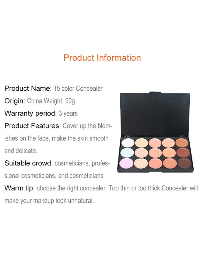 OCHEAL - 15-Colour Concealer Makeup Palette Set Multicolour ,Colour Professional Foundation Concealer Palette,For dark circles, lines, contouring and uneven skin tone - Image 1