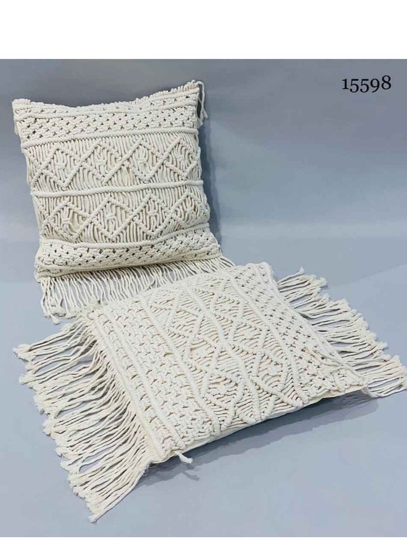 co arma Bohemian Fringe Throw Pillows for Sofa, Bed, Farmhouse, Chair, Dining Room, Patio, Outdoor, Car - Image 1