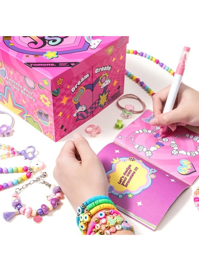 تومونس مجموعة صنع الأساور للفتيات من سن 6 إلى 12 عامًا، تلهم الإبداع والخيال، مجموعة صنع المجوهرات - هدايا حرفية فريدة لأعياد الميلاد والكريسماس للفتيات من سن 6 إلى 7 سنوات - Image 2