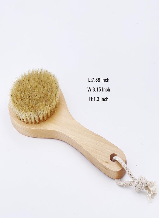 KEWLYSEU Short Handle Body Brush, Natural Bristles Wooden Bath Brush Shoulder Back Exfoliating Dry Brushing Skin Care - Image 2