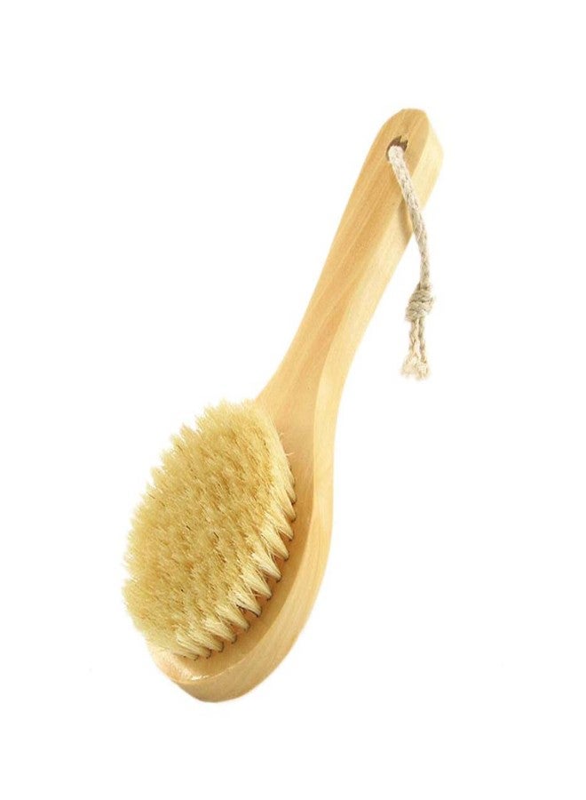 KEWLYSEU Short Handle Body Brush, Natural Bristles Wooden Bath Brush Shoulder Back Exfoliating Dry Brushing Skin Care - Image 1