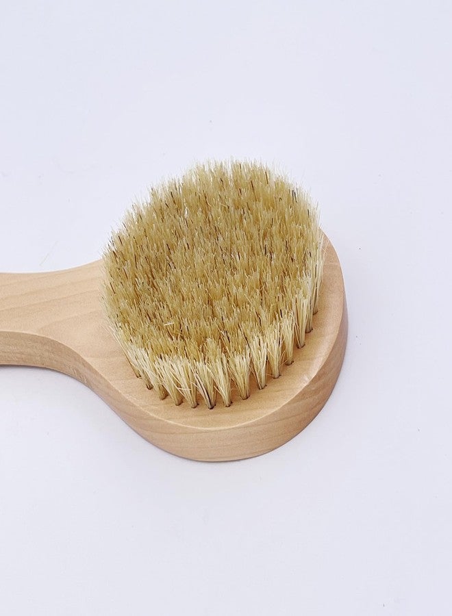 KEWLYSEU Short Handle Body Brush, Natural Bristles Wooden Bath Brush Shoulder Back Exfoliating Dry Brushing Skin Care - Image 3