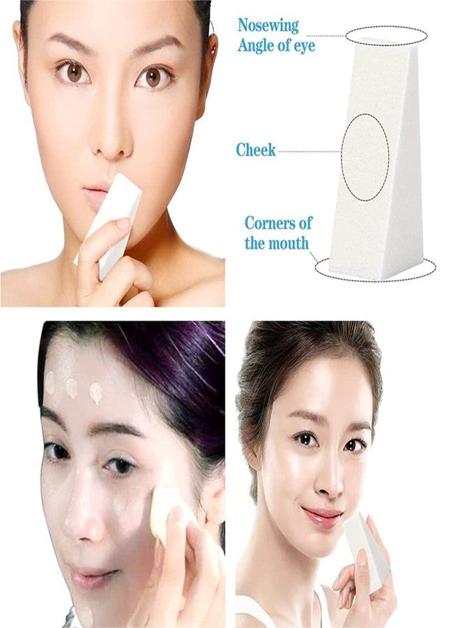 تاندم إسفنجة تانديم التجميلية لتوزيع البودرة، إسفنجة كريم الأساس على شكل إسفين، أداة دمج المكياج للنساء (عبوة من 4 قطع) - Image 4