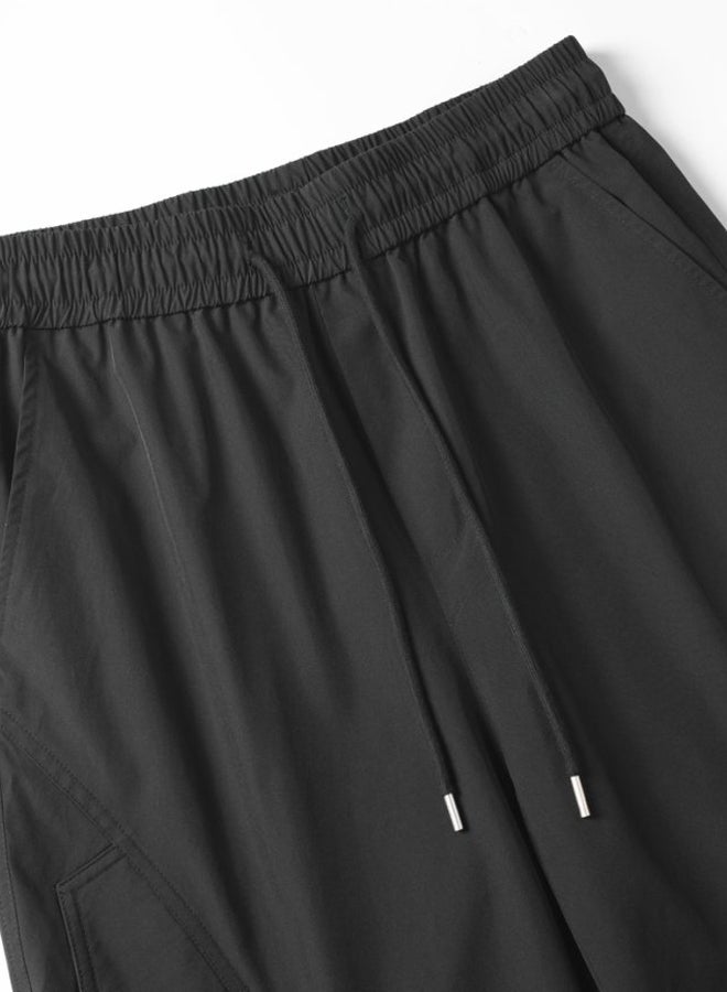 DR Men's Fleece-Lined Black Cargo Wide-Leg Pants - Image 4